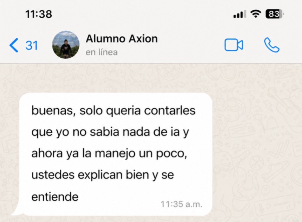 Testimonio de alumno AXION